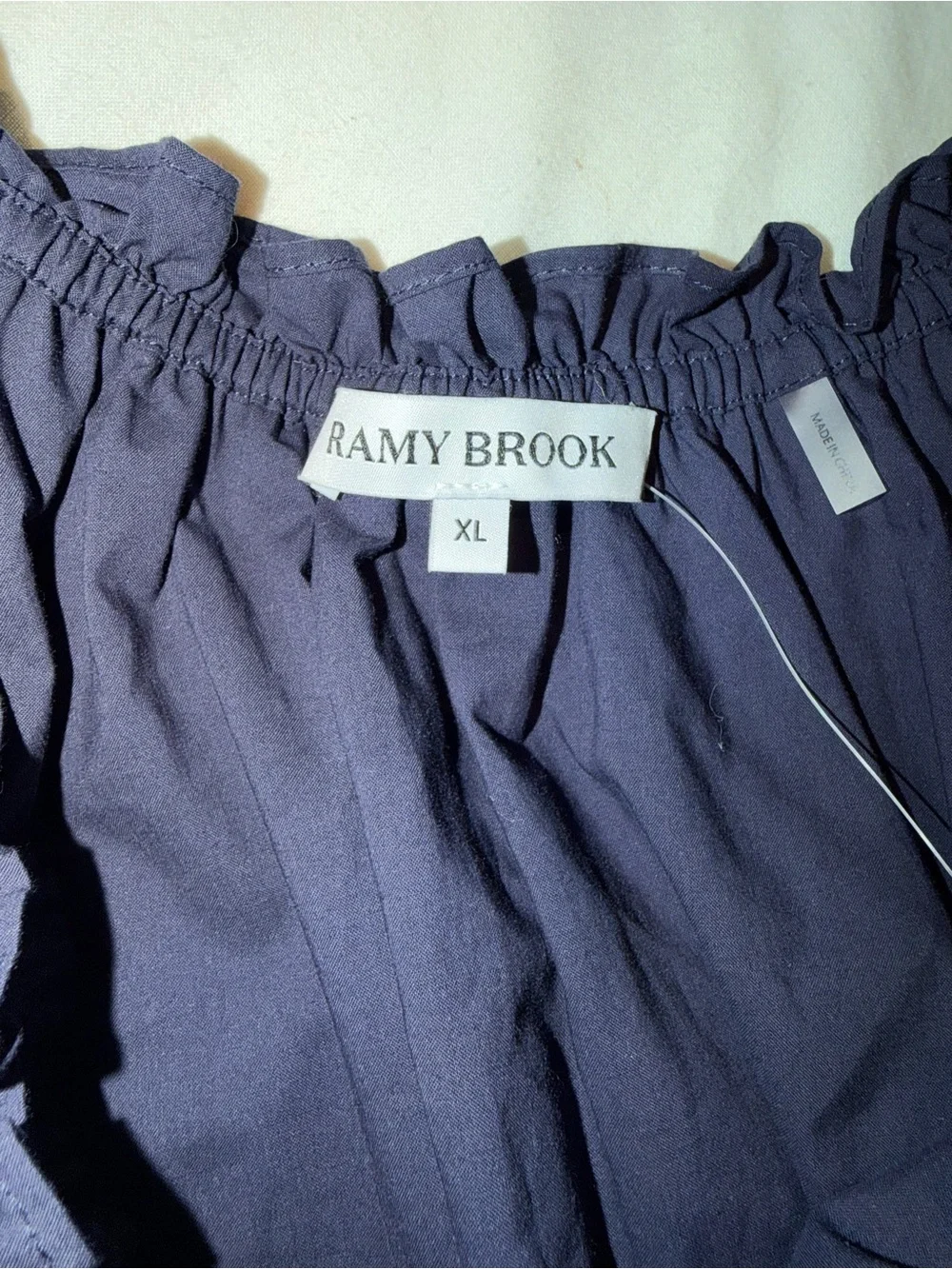 Ramy Brook Navy Off-Shoulder Ruffle Tank - Picture 3 of 3
